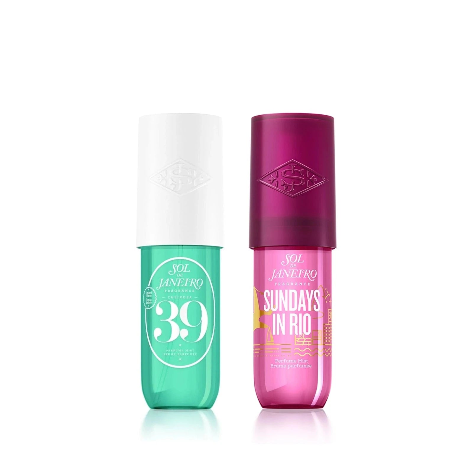 Sol de janeiro bundle with cheirosa 39 perfume mist and sundays in rio perfume mist. Both render bottles are 90ml size.