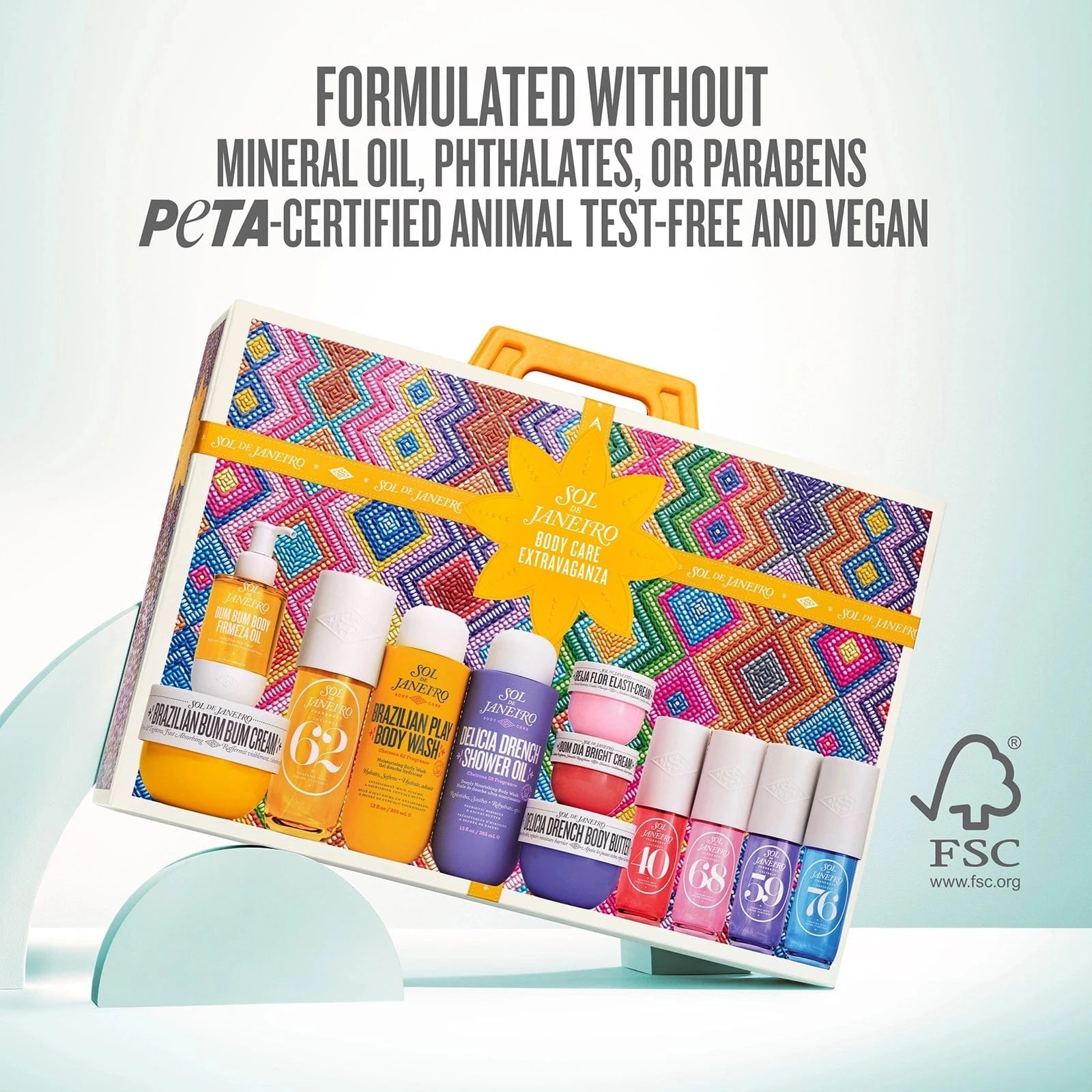 Text on image reads formulated with mineral oil, phthalates, or parabens peta-certified animal test-free and vegan