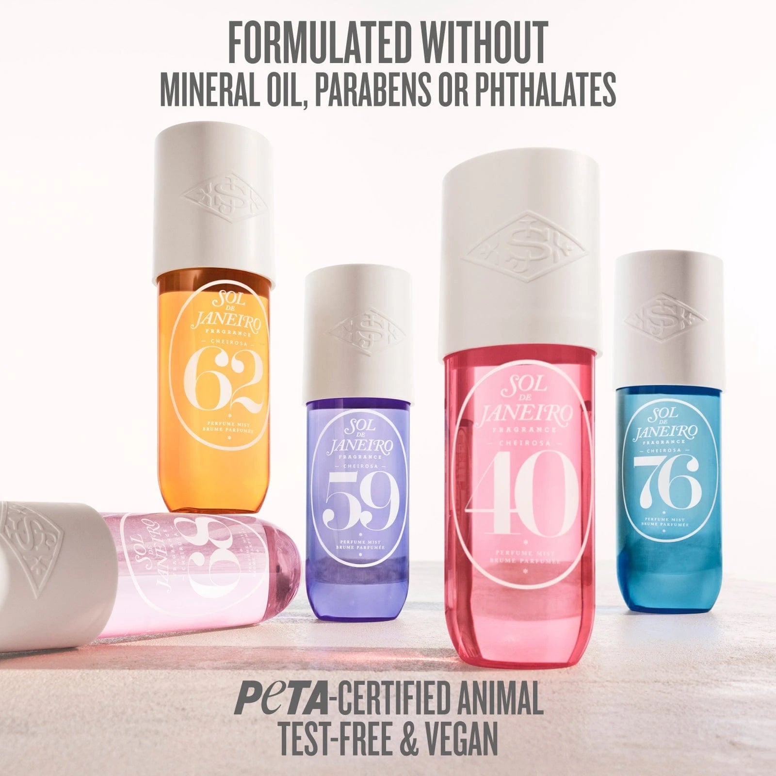 formulaed without mineral oil, parabens, or phthalates peta certified animal test-free and vegan