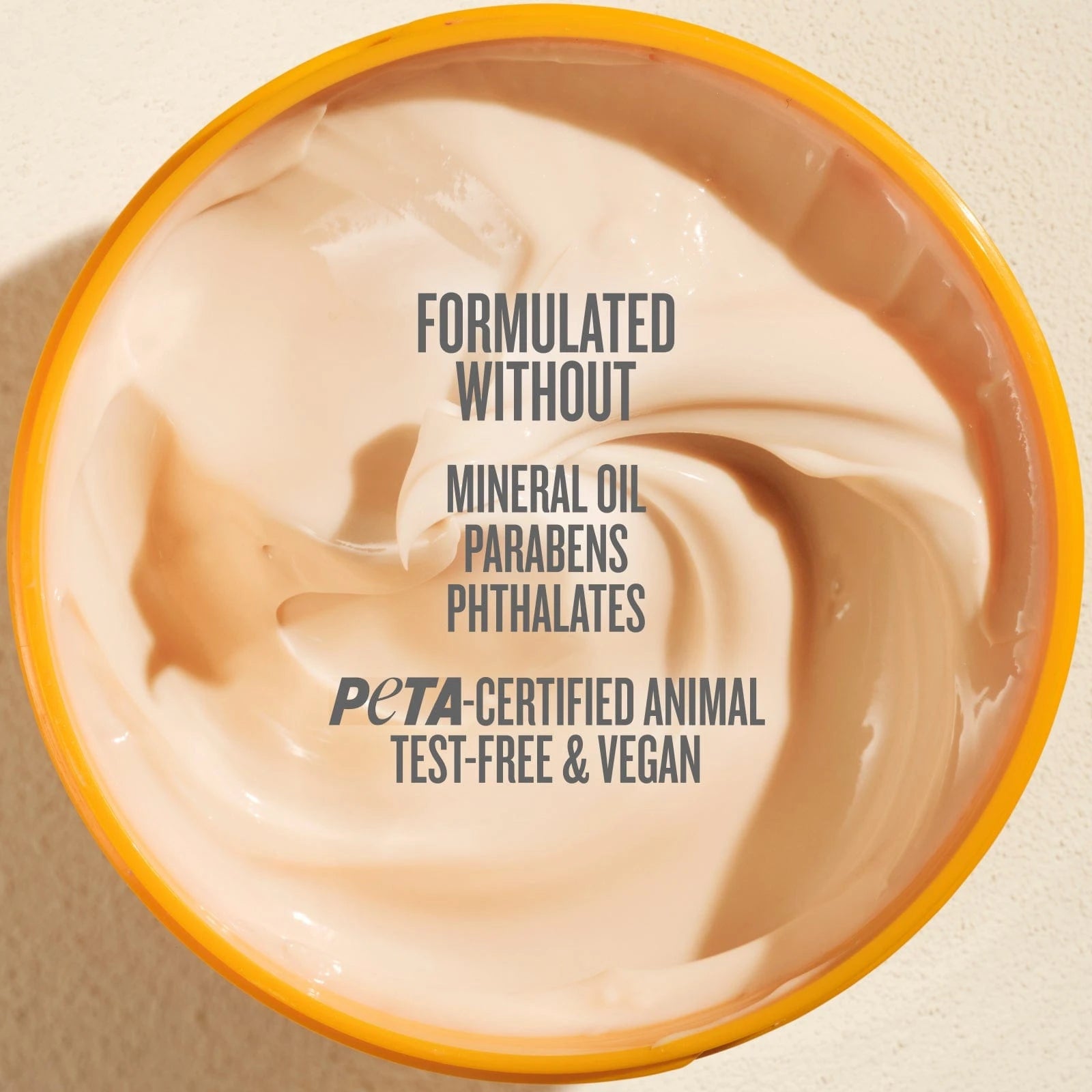 formulated without mineral oil, parabens, phthalates peta certified animal test-free & vegan
